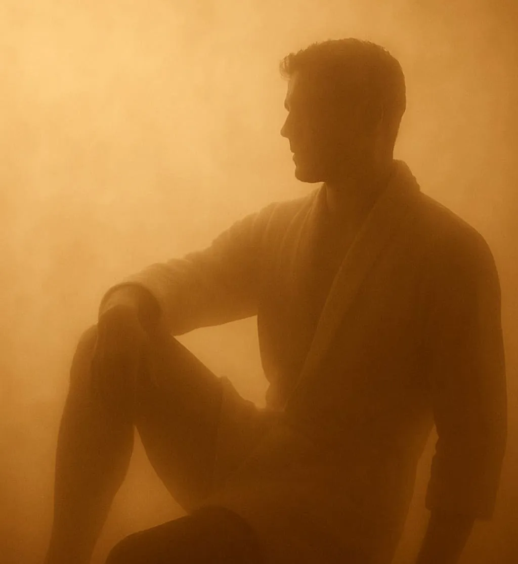 Guest relaxing in the warm steam room at Doral Spa
