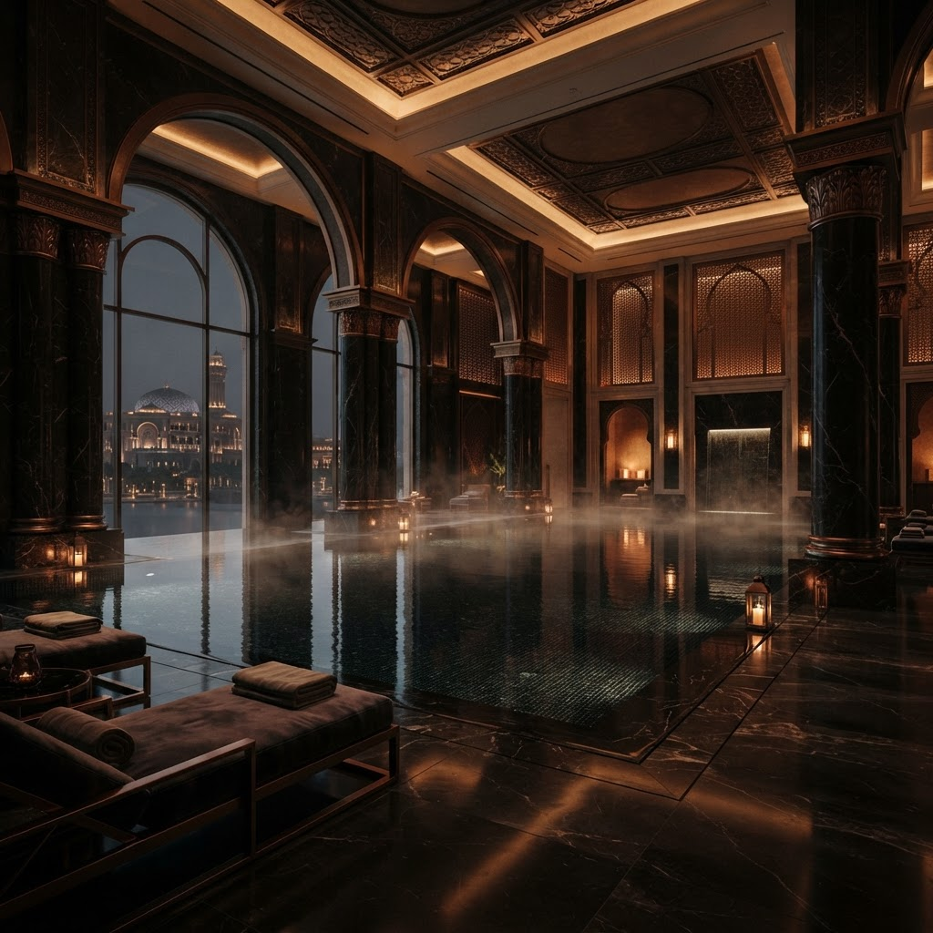 Luxury indoor spa pool at Doral Spa Abu Dhabi